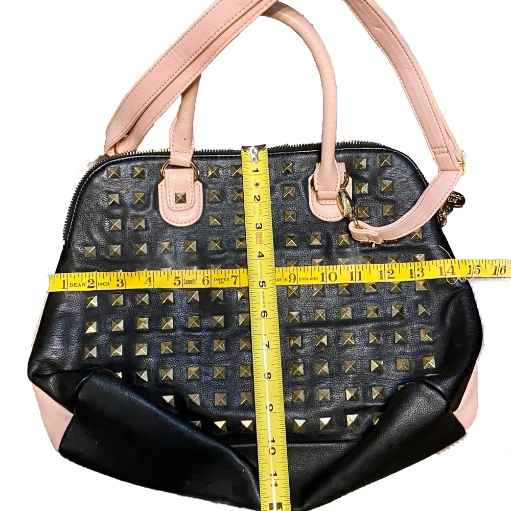 Original Betsey Johnson black and pink leather studded purse